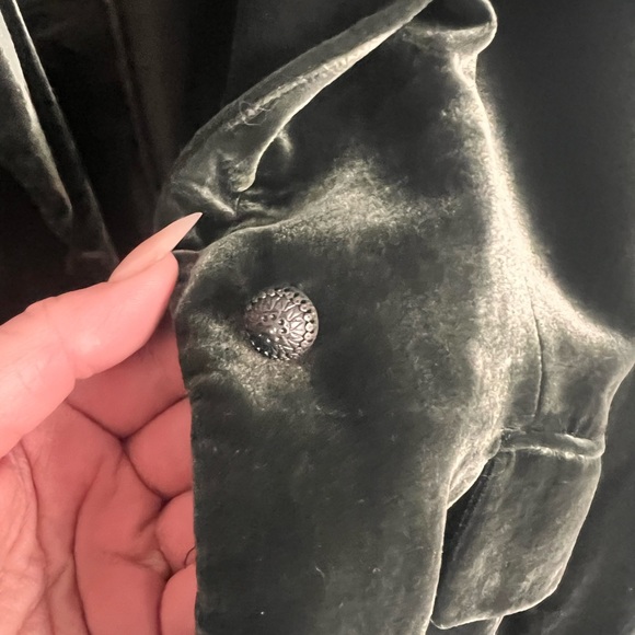 Anne Klein Velvet Dark Olive Green Blazer 8 - Picture 2 of 5